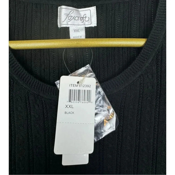 Foxcroft Women’s Size XXL Cable Knit Vest Top Green Supima Cotton Round Neck NWT - Picture 3 of 9